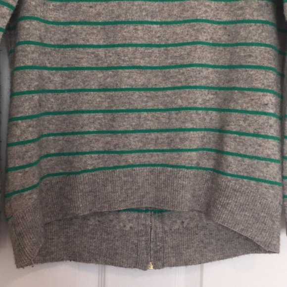 Halogen wool/cashmere striped hi-lo sweater - Picture 3 of 5